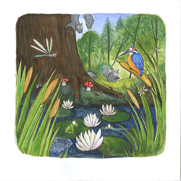 A woodland scene from the new Owl book